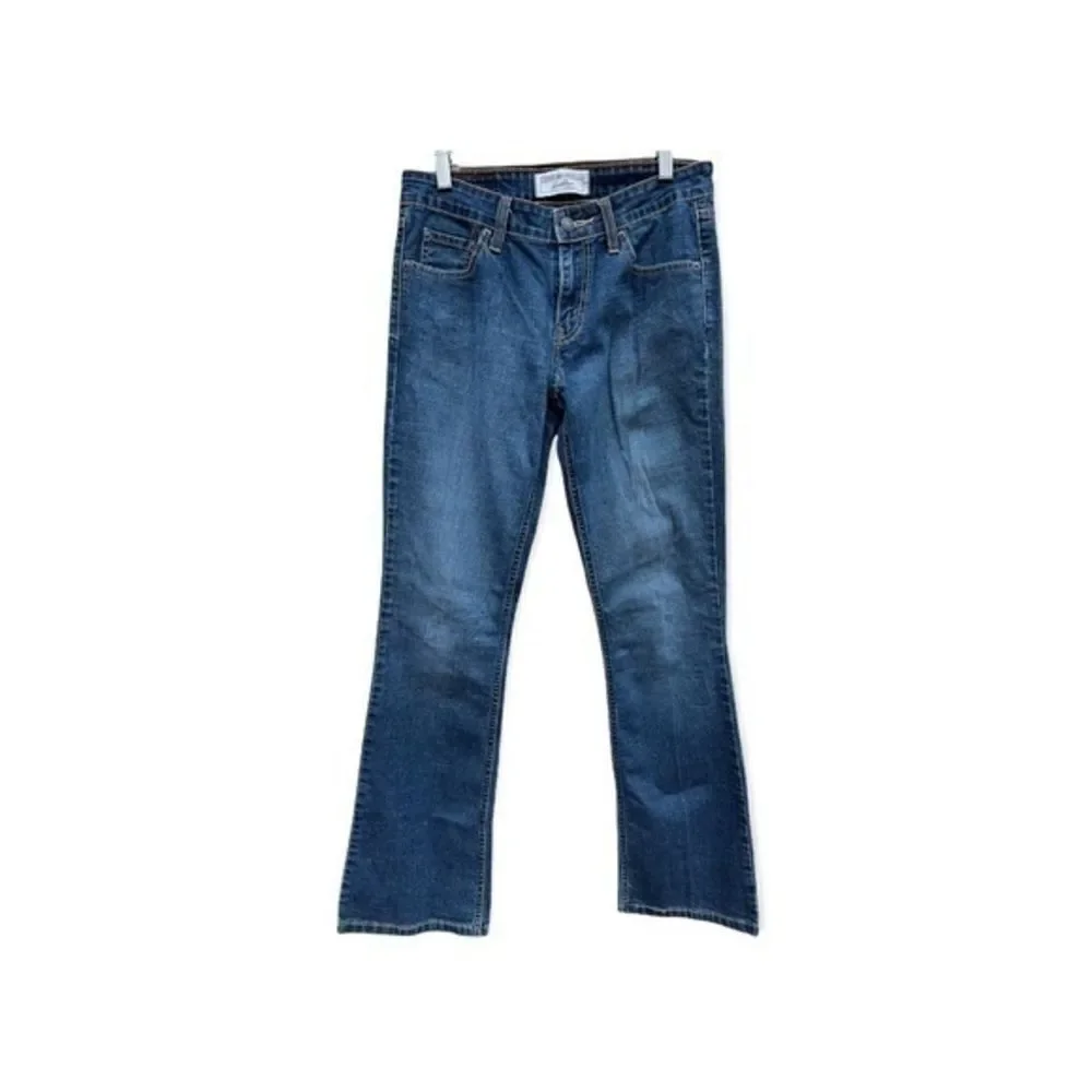 LEVI'S STRAUSS Signature Juniors Stretch Low Rise Bootcut Denim Blue Jeans-Sz 7M